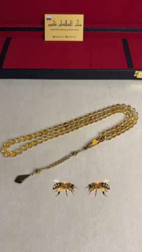 سبحه كهرمان حر حشرات طبيعية