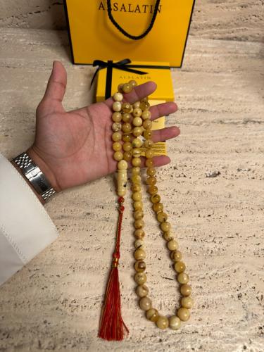 سبحه كهرمان حر حجم كبير شوائب طبيعية