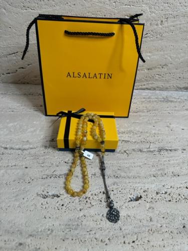 سبحه كهرمان حر شوائب طبيعية