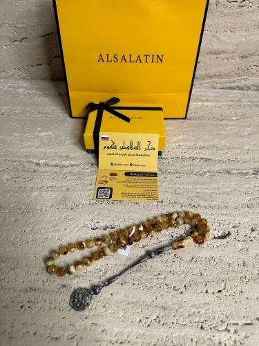 سبحه كهرمان حر شوائب طبيعية