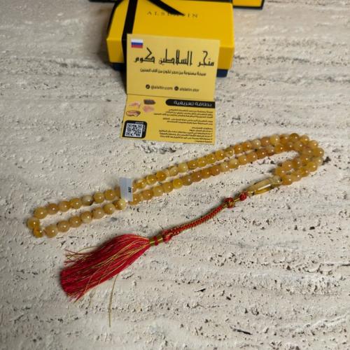 سبحه كهرمان حر شوائب خفيفة طبيعية