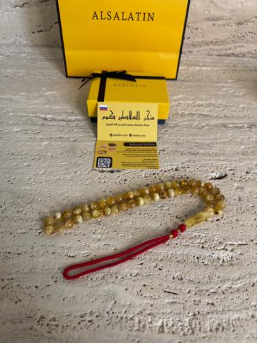 سبحه كهرمان حر شوائب طبيعية