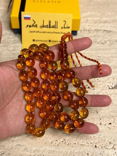 سبحه كهرمان حر شفاف  طبيعية قصة بيض حمام