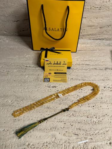 سبحه كهرمان حر شوائب خفيفة طبيعية