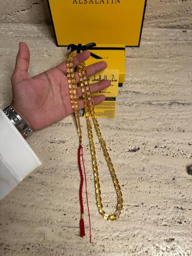 سبحه كهرمان شفاف تخريم سوبر  طبيعيه