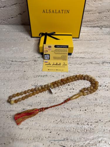 سبحه كهرمان حر حجم كبير مع  شوائب مميزه طبيعية