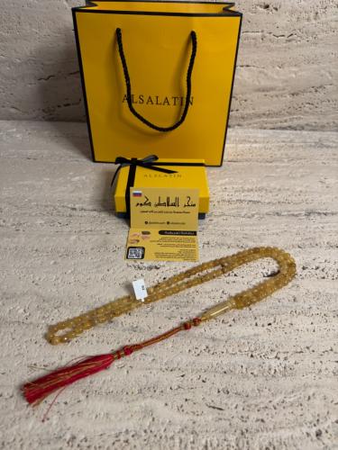 سبحه كهرمان حر شوائب خفيفة طبيعية