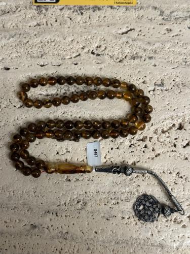 سبحه كهرمان حر شوائب طبيعية