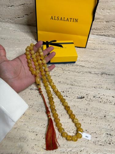 سبحه كهرمان حر حجم كبير شوائب طبيعية