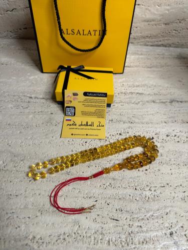 سبحه كهرمان حر شفاف  طبيعية قصة ذروي