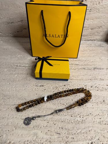 سبحه كهرمان حر شوائب طبيعية