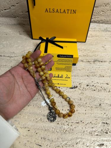 سبحه كهرمان حر شوائب طبيعية