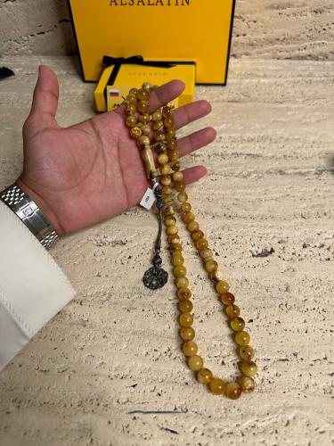 سبحه كهرمان حر شوائب طبيعية