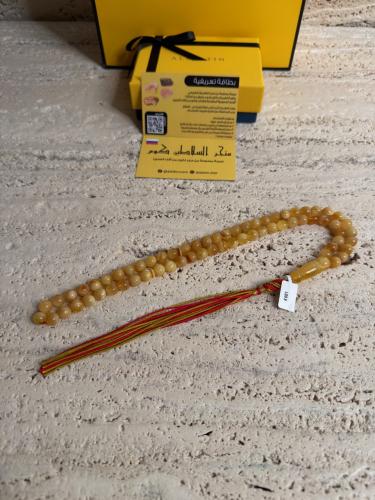 سبحه كهرمان حر شوائب طبيعية مع شكة تفاصل يدوي