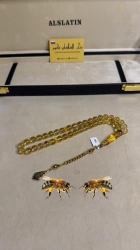 سبحه كهرمان حر حشرات طبيعية