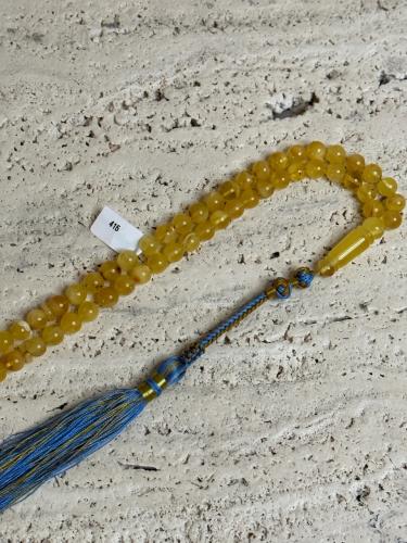 سبحه كهرمان حر شوائب خفيفة طبيعية