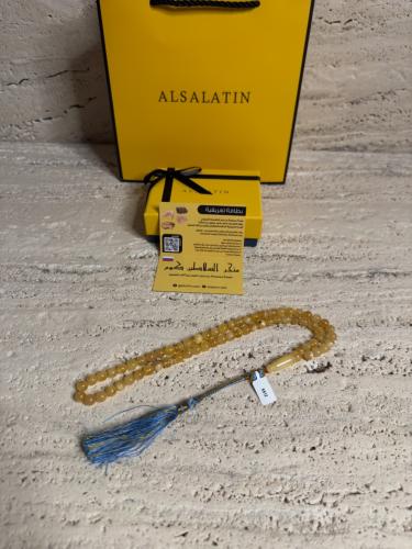 سبحه كهرمان حر شوائب طبيعية مع شكة تفصال يدوي