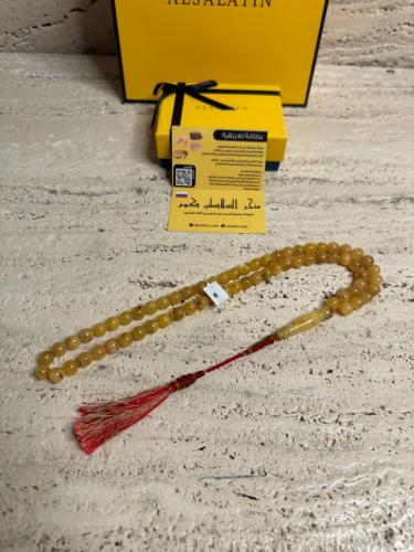 سبحه كهرمان حر حجم كبير مع  شوائب مميزه طبيعية