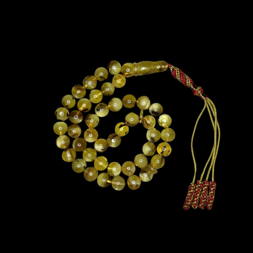 سبحه كهرمان حر شوائب طبيعية