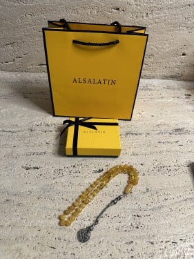 سبحه كهرمان حر شوائب طبيعية