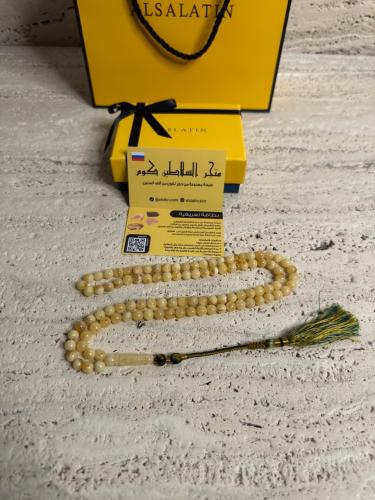 سبحه كهرمان حر شوائب خفيفة طبيعية