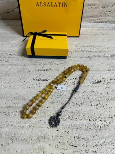 سبحه كهرمان حر شوائب طبيعية