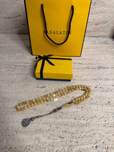 سبحه كهرمان حر شوائب خفيفة طبيعية