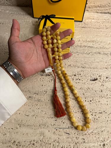 سبحه كهرمان حر حجم كبير شوائب طبيعية