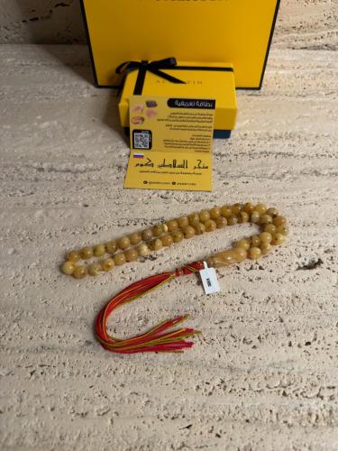 سبحه كهرمان حر شوائب طبيعية مع شكة تفاصل يدوي