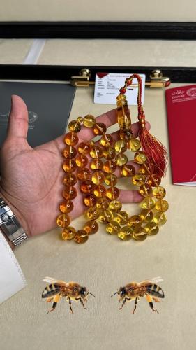 سبحه كهرمان حر حشرات طبيعية