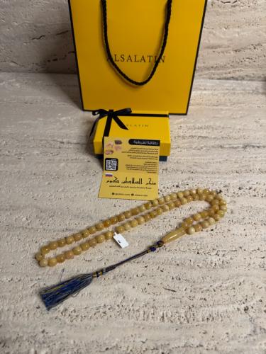 سبحه كهرمان حر شوائب خفيفة طبيعية