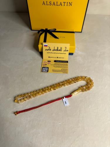 سبحه كهرمان حر شوائب طبيعية مع شكة تفاصل يدوي