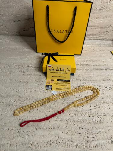 سبحه كهرمان حر شوائب خفيفة طبيعية