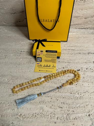 سبحه كهرمان حر شوائب خفيفة طبيعية