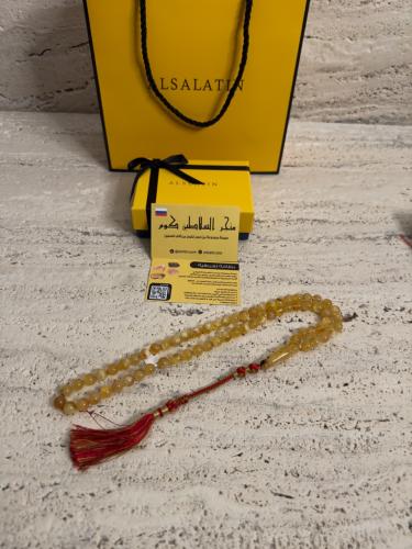 سبحه كهرمان حر شوائب خفيفة طبيعية