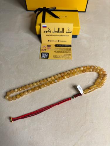 سبحه كهرمان حر شوائب طبيعية مع شكة تفاصل يدوي