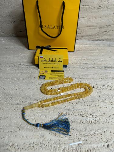 سبحه كهرمان حر شوائب خفيفة طبيعية