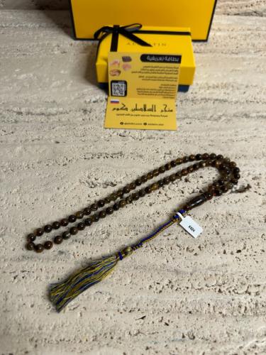 سبحه كهرمان حر شوائب طبيعية مع شكة  تفصال يدوي