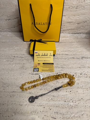 سبحه كهرمان حر شوائب طبيعية