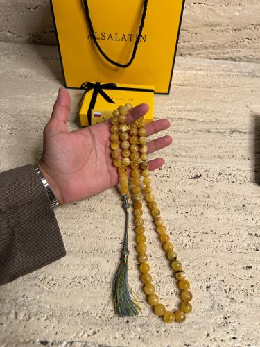 سبحه كهرمان حر حجم كبير شوائب طبيعية