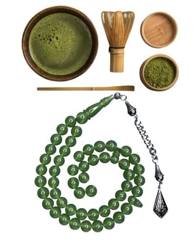 سبحة مصنوعة من الماتشا الطبيعية