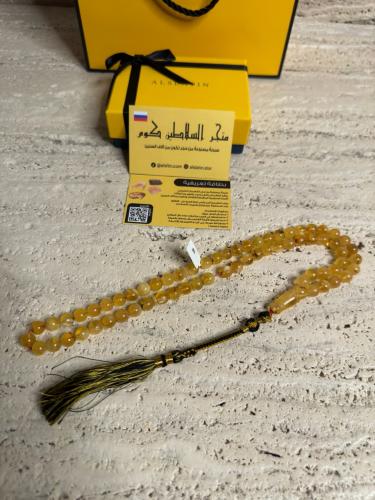 سبحه كهرمان حر شوائب خفيفة طبيعية