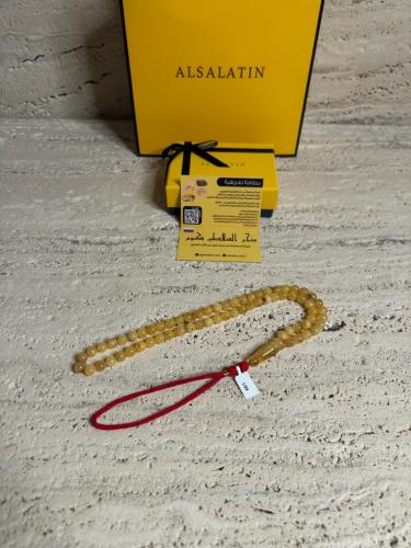 سبحه كهرمان حر شوائب طبيعية مع شكة تفصال يدوي