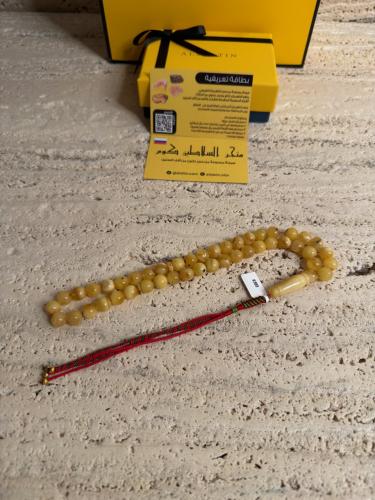 سبحه كهرمان حر شوائب طبيعية مع شكة تفاصل يدوي