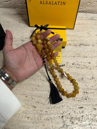 سبحه كهرمان حر حجم كبير شوائب طبيعية