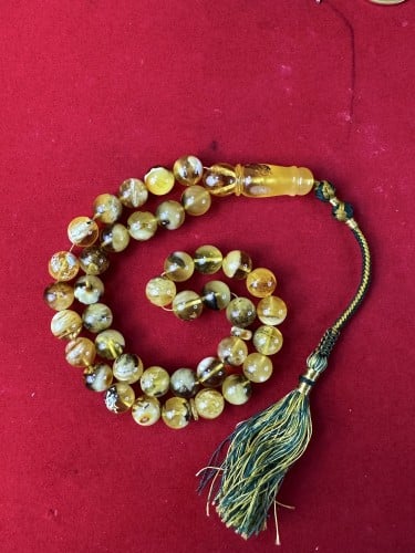 سبحه كهرمان حر شوائب طبيعية