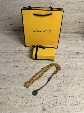 سبحه كهرمان حر شوائب طبيعية