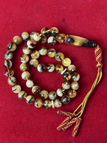 سبحه كهرمان حر شوائب طبيعية