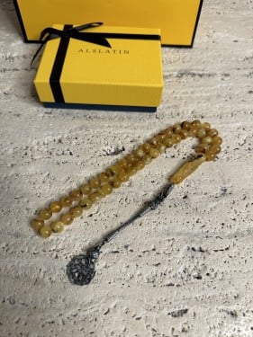 سبحه كهرمان حر شوائب طبيعية