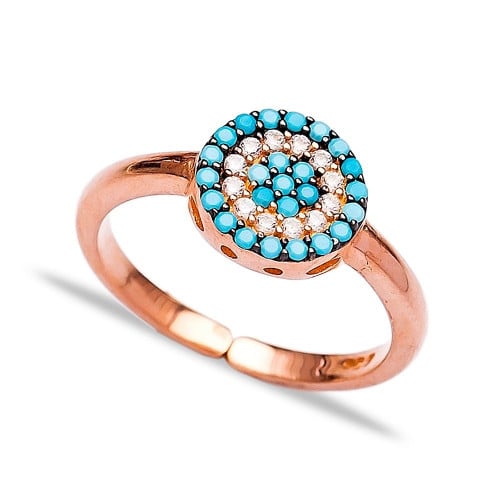 خاتم بطابع كلاسيكي لكل يوم مرصوف بأحجار متوهجة من الزيركون ومطلي بالذهب -من مجموعة نفيس هدايا مجوهرات هدية نسائية فاخرة 2797